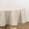 Threadmade Home Monterey Linen Texture Vinyl Indoor/Outdoor Tablecloth, Ivory - 70"W x 70"L Round